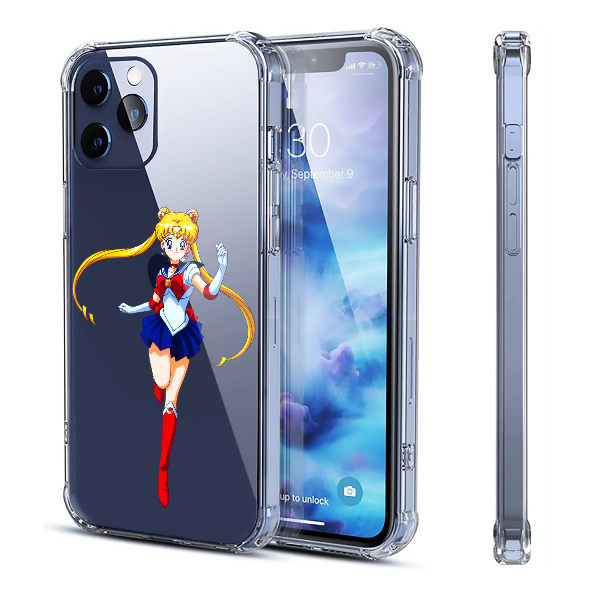 （画像用） 美少女戦士セーラームーン 月野 うさぎ つきの うさぎ Sailor Moon Tsukino Usagi 【iPhone 12シリーズ対応】透明スマホケース（クリアソフトケース）